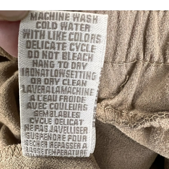 Jules & Leopold Jogger Womens Large Camel Faux Suede High Rise Drawstring Pants - Picture 6 of 7